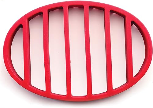 Miniatura 2 de Norpro 405 Oval Silicone Roast Rack, Red 9x6