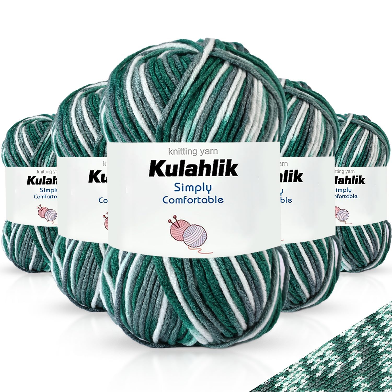 250g(5x50g) Acrylic Yarn for Crochet/Knitting, Colorful Gradient Yarn Thread, 5 Rolls Skeins, Perfect for Any Knitting Crochet and Crafts Mini Project — view 63