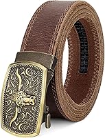 Ozndas Men's Ratchet Leather Belt - Handmade Full Grain Italian Leather Dress Belt for Daily Wear