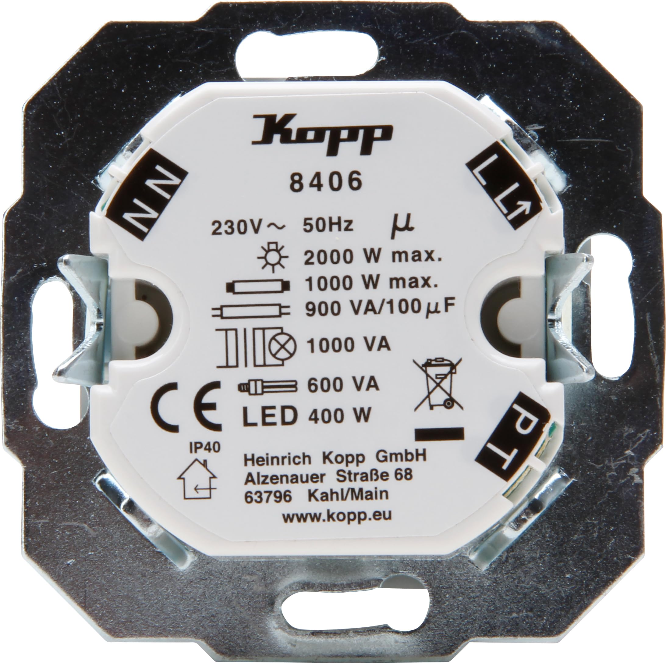 HK 07 - INFRAcontrolR 180°, Infrarot-Bewegungsmelder, 50x50 mm, Farbe: grau matt
