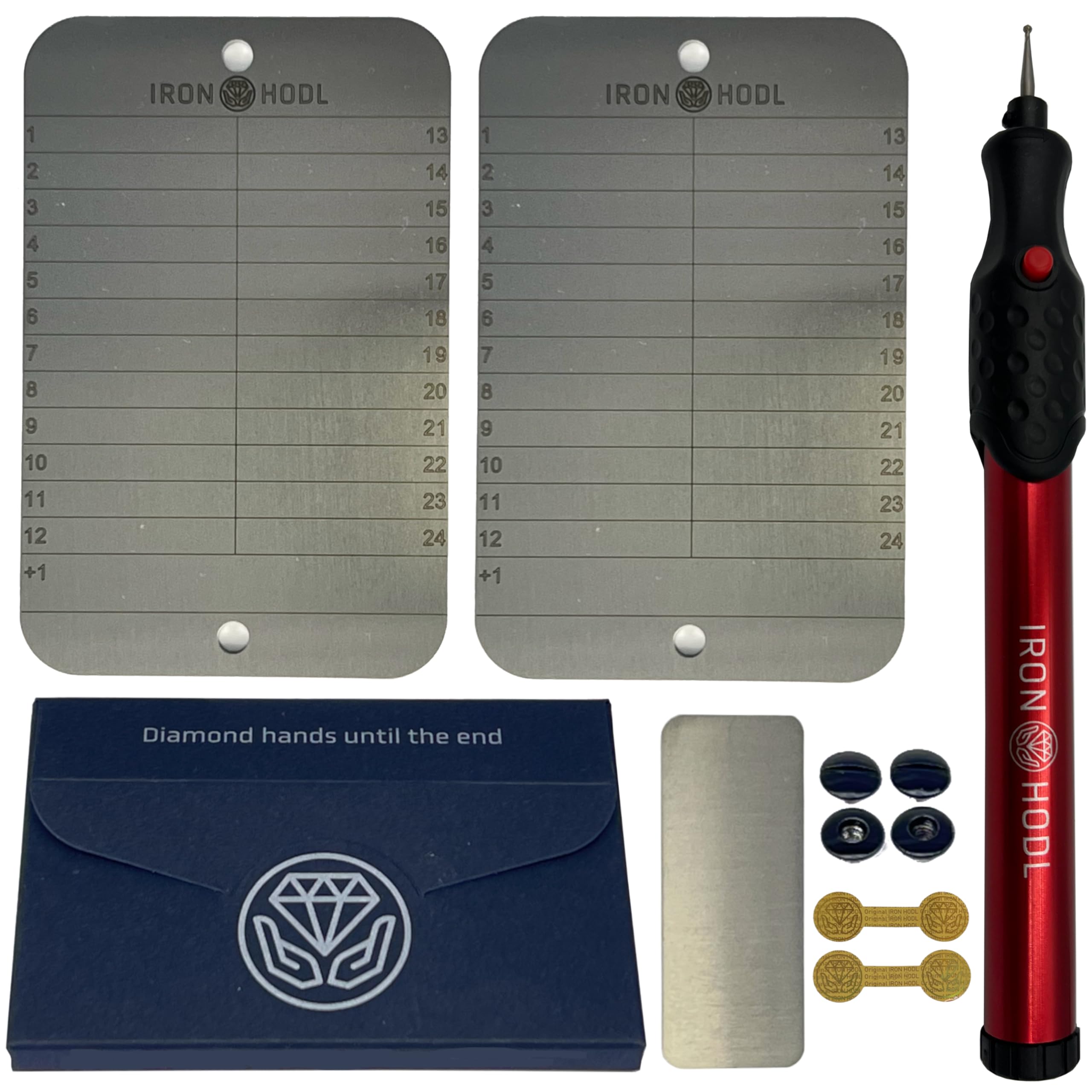 Seed Phrase IRON HODL Steel Wallet (2x24+1) + Test Plate, Screws, Sticker,  Box - Metal Plate Recovery Seed Recovery Coin Purse Crypto Bitcoin Wallet  Hardware Seed Wallet