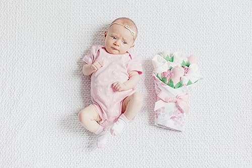 Miniatura 4 de Juego de regalo para niña, juego de 8 piezas hechas a mano con ramos de Baby Blossom para niña, cesta de regalo para niña recién nacida, regalo de