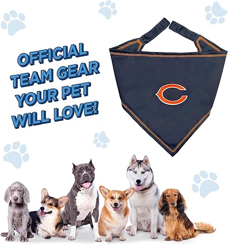Miniatura 7 de Pets First NFL Chicago Bears TIE - Bandana grande y extra grande. Bufanda para perro y gato, para mascotas, bandana para fiesta del día del juego
