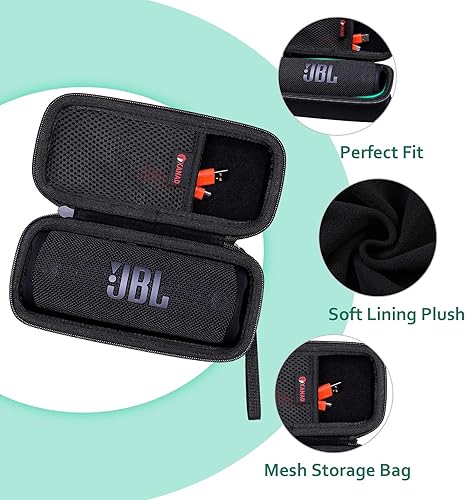 Vista 14 de XANAD Funda rígida compatible con JBL Flip 7/6/5 Essential o Sono Roam 2/1 Altavoz portátil impermeable, bolsa protectora de almacenamiento de Gris