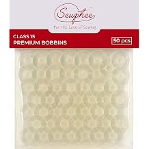 50pcs Premium Class 15 Bobbins Fits Janome HD3000, Brother, Elna & Kenmore - Compatible with Janome Sewing Machine Accessories, Plastic Bobbins for Sewing Machine, Supplies for Quilters & Hobbyists