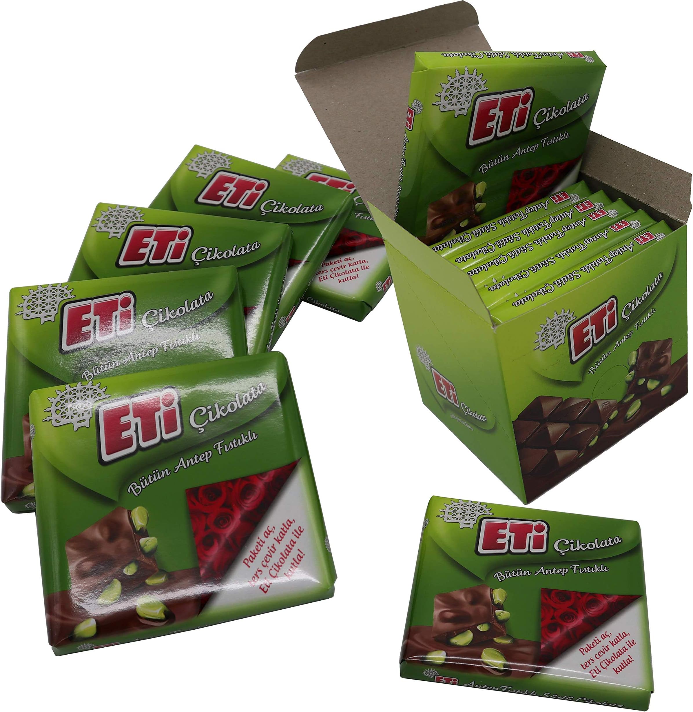 Eti Milk Chocolate with Whole Pistachio 80g x 6pcs in Original BOX