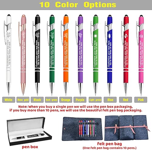 Miniatura 4 de Xihedfd Bolígrafos personalizados personalizados con flor de nacimiento grabada a granel con nombre, texto, logotipo, bolígrafo de metal, regalo