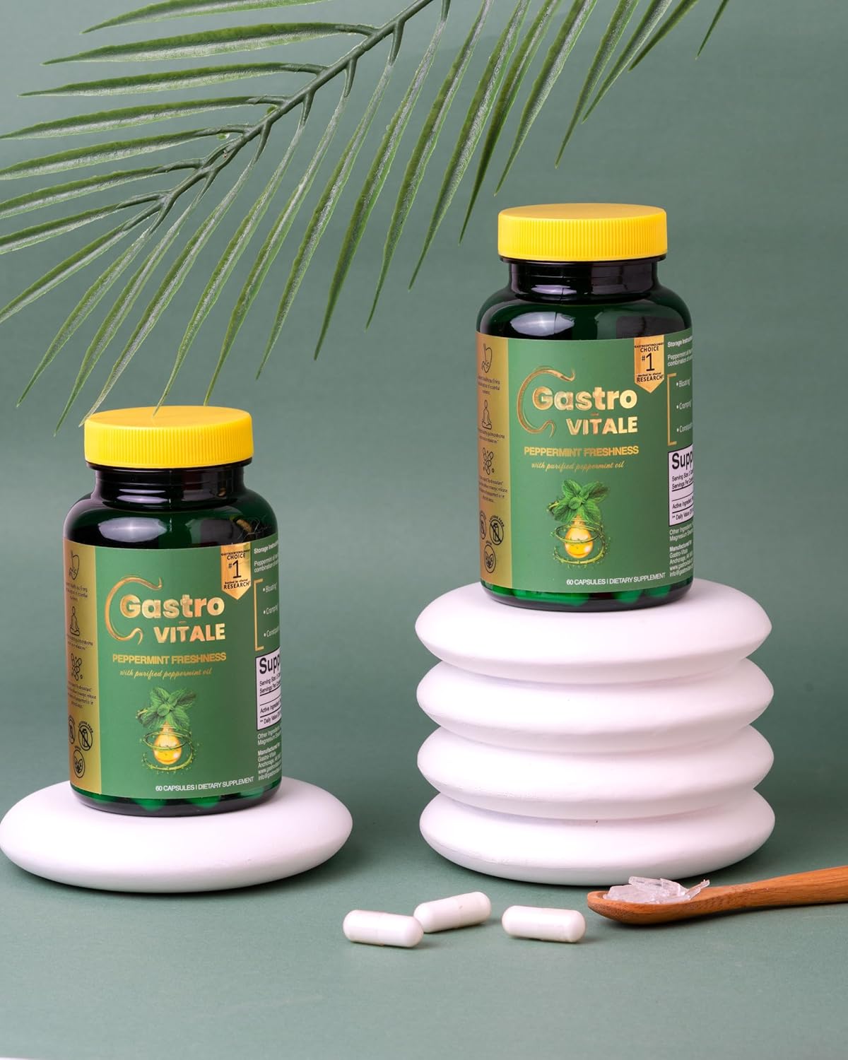 Peppermint Oil for Bloating, Gas, GLP-1 Digestive Support - Gut Health & Abdominal Comfort - Vegan Enteric-Coated Capsules - 60 Count - Gelatin-Free, Halal, Alpha-Gal Safe