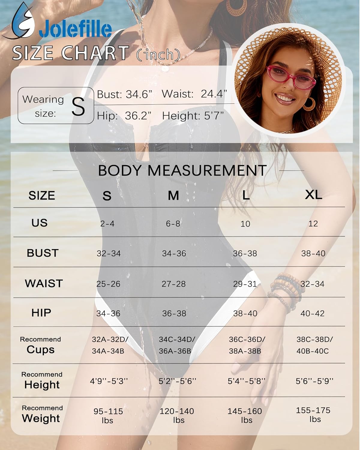 Jolefille One Piece Swimsuit Women Tummy Control Push Up Bathing Suit High Cut Swim Suit Modest Lace Up Shapewear Swimwear - Image 7