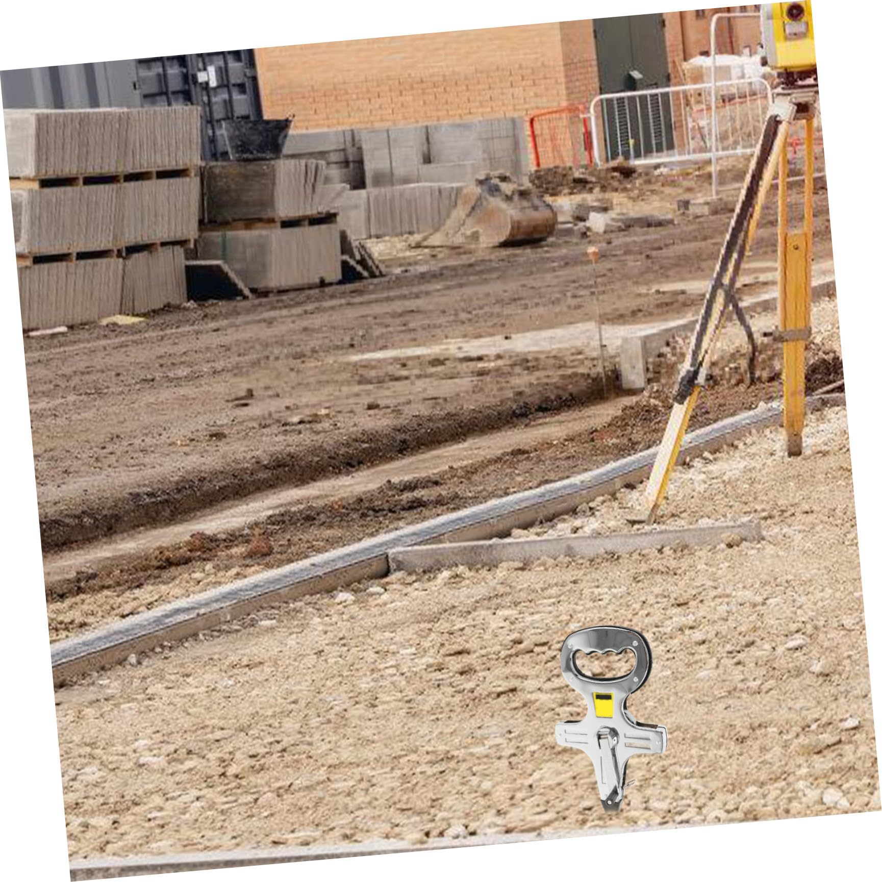 Hemobllo Ruban à Mesurer en Acier, Mètre Ruban à Insertion au Sol, Échelle Précise, Plage de Mesure 0-100m, Usage Professionnel sur Chantier