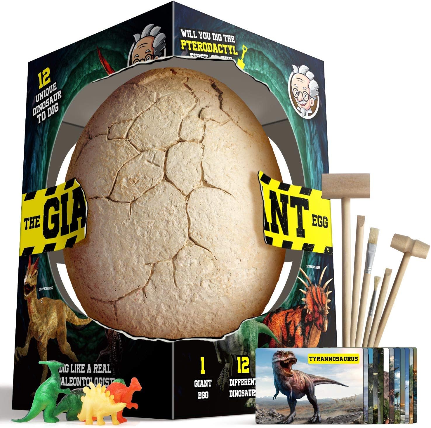 – Giant Dinosaur Egg Dig Kit Jumbo Dino Eggs Surprise Toy Dinosaur Excavation Kits Toys Archaeology Science STEM Gifts for Kids Age 6 7 8 9 10 Years Old