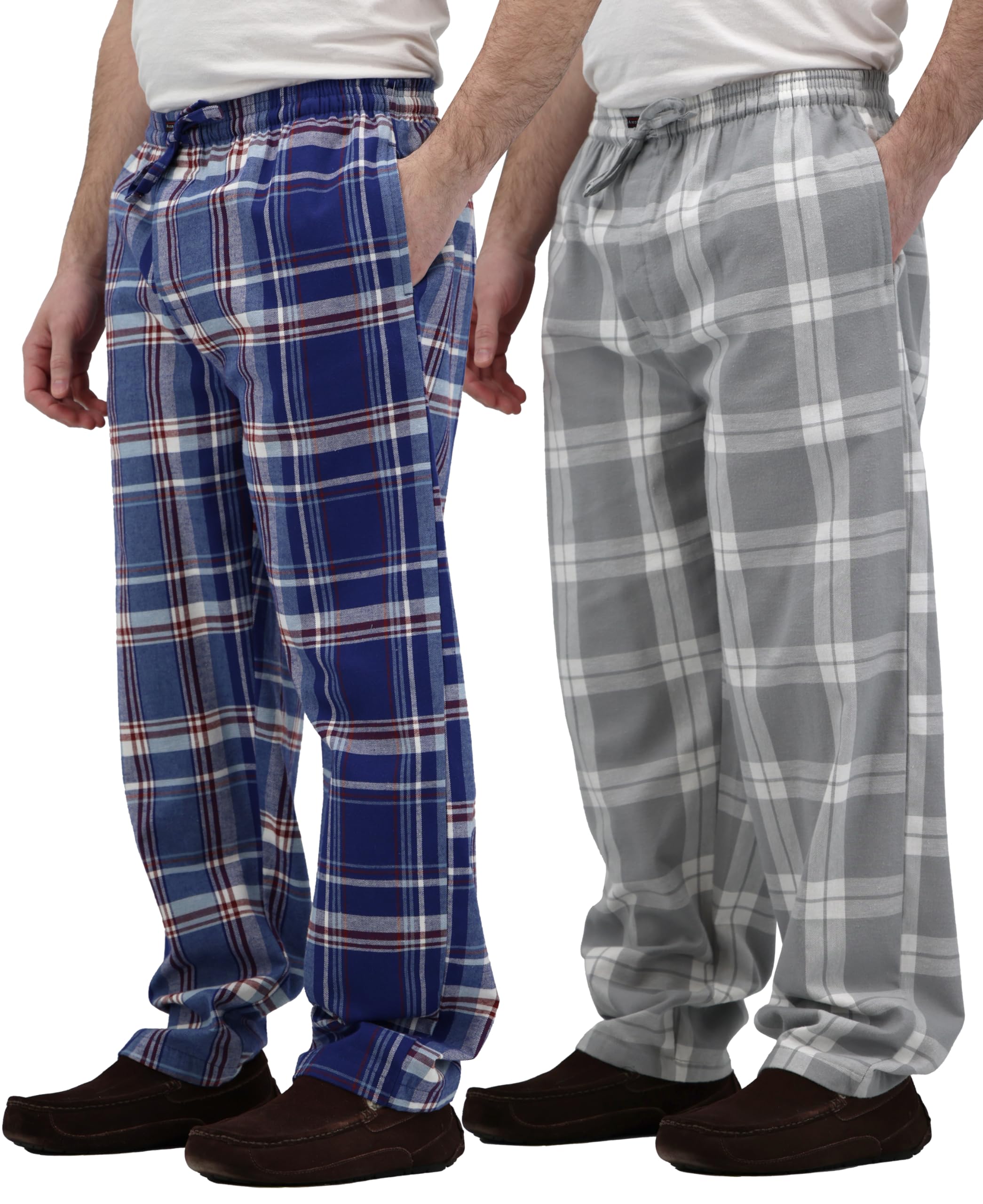 Andrew Scott Men's Flannel Drawstring Pajama Pants | Plush Flannel Fleece | Pockets | Drawstring