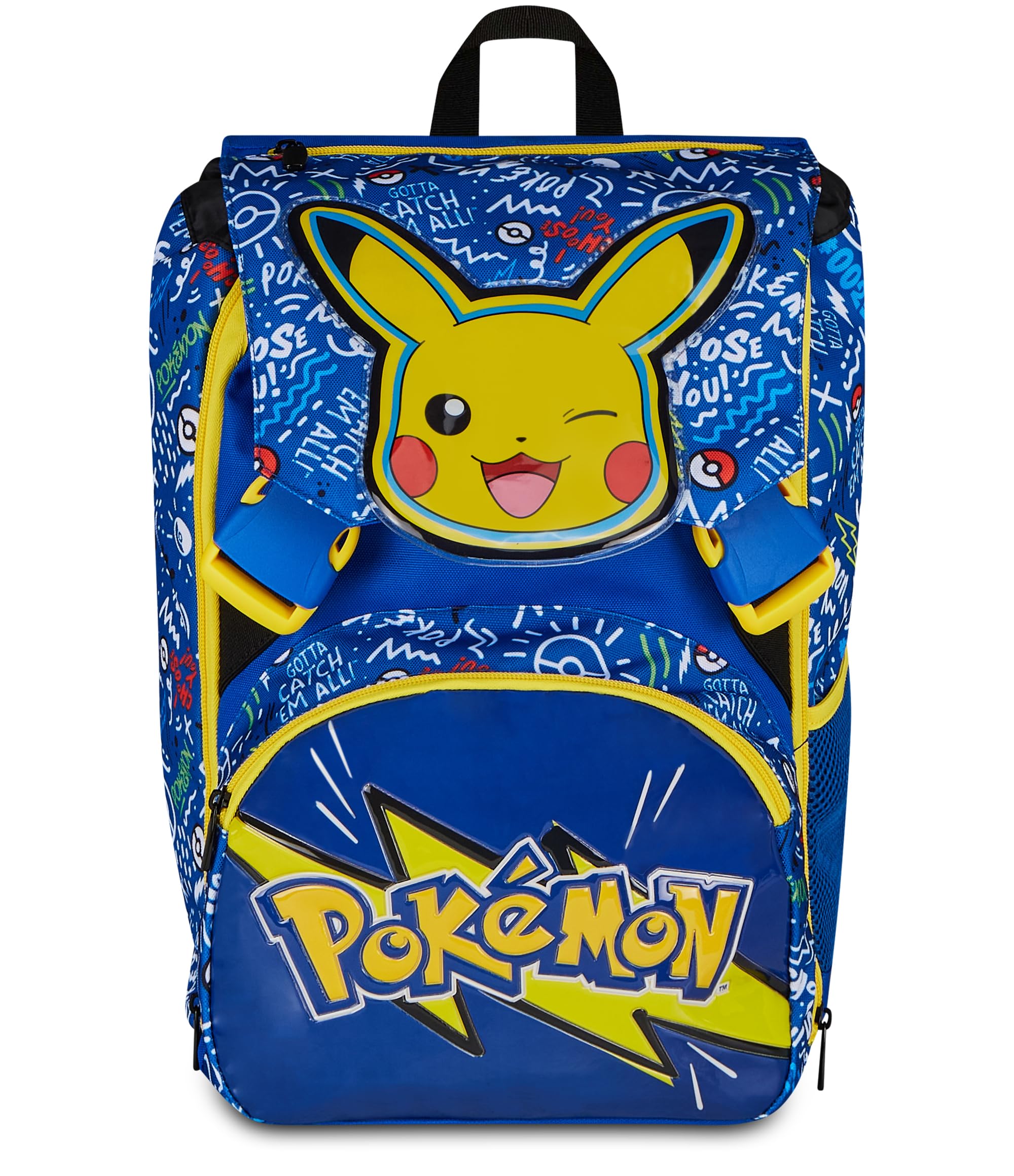 Seven Zaino Scuola Estensibile Big Pokemon, Blu, 24L, Espandibile tramite zip, Tasca frontale, Tasca laterale portaborraccia, Scuola elementare, Bambino, Bambina