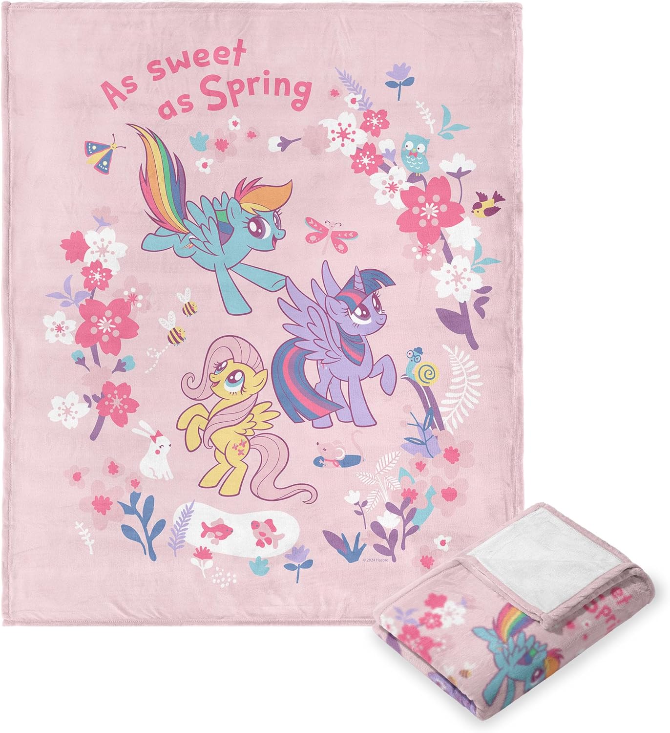 Northwest Hasbro My Little Pony, Spring Ponies, Silk Touch Throw Blanket, 50 x 60 Inches