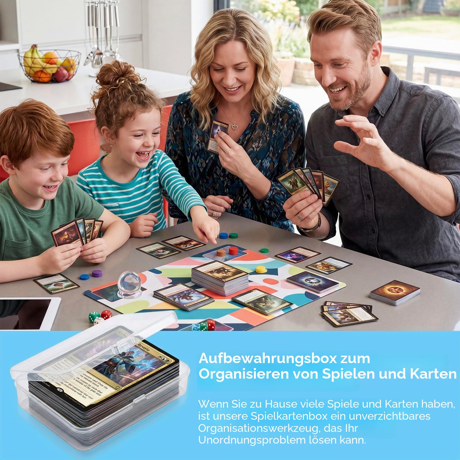 16er-Set Karten Aufbewahrungsbox, Spielkarten Etui, Kartenbox, Karten Box | Kompakt, mit Deckel und leicht zu transportieren; ideal zur Aufbewahrung von Spielkarten, Sammelkarten und kleinem Zubehör