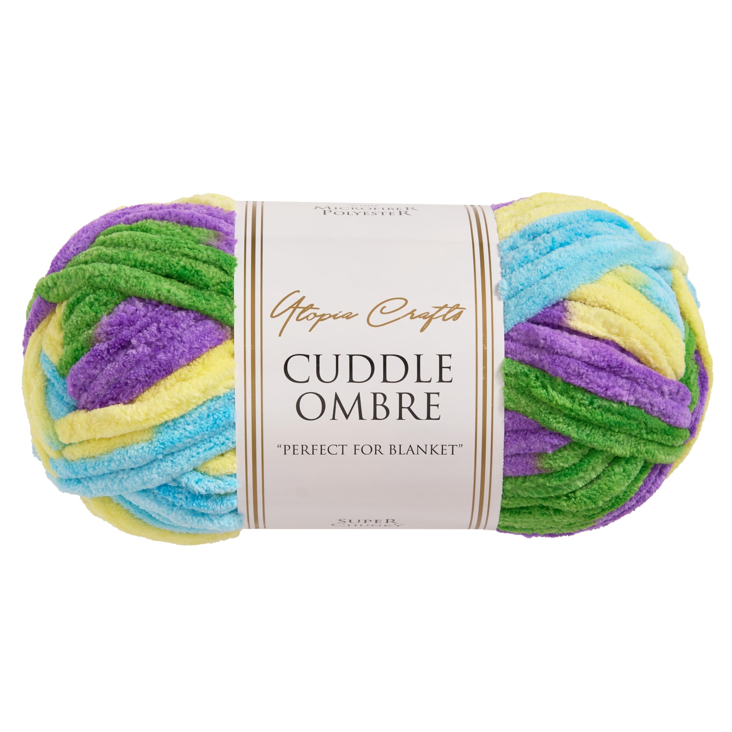 Utopia Crafts Cuddle Ombre Super Chunky Chenille Soft Yarn for Knitting and Crochet 100g (Tropical Breeze)