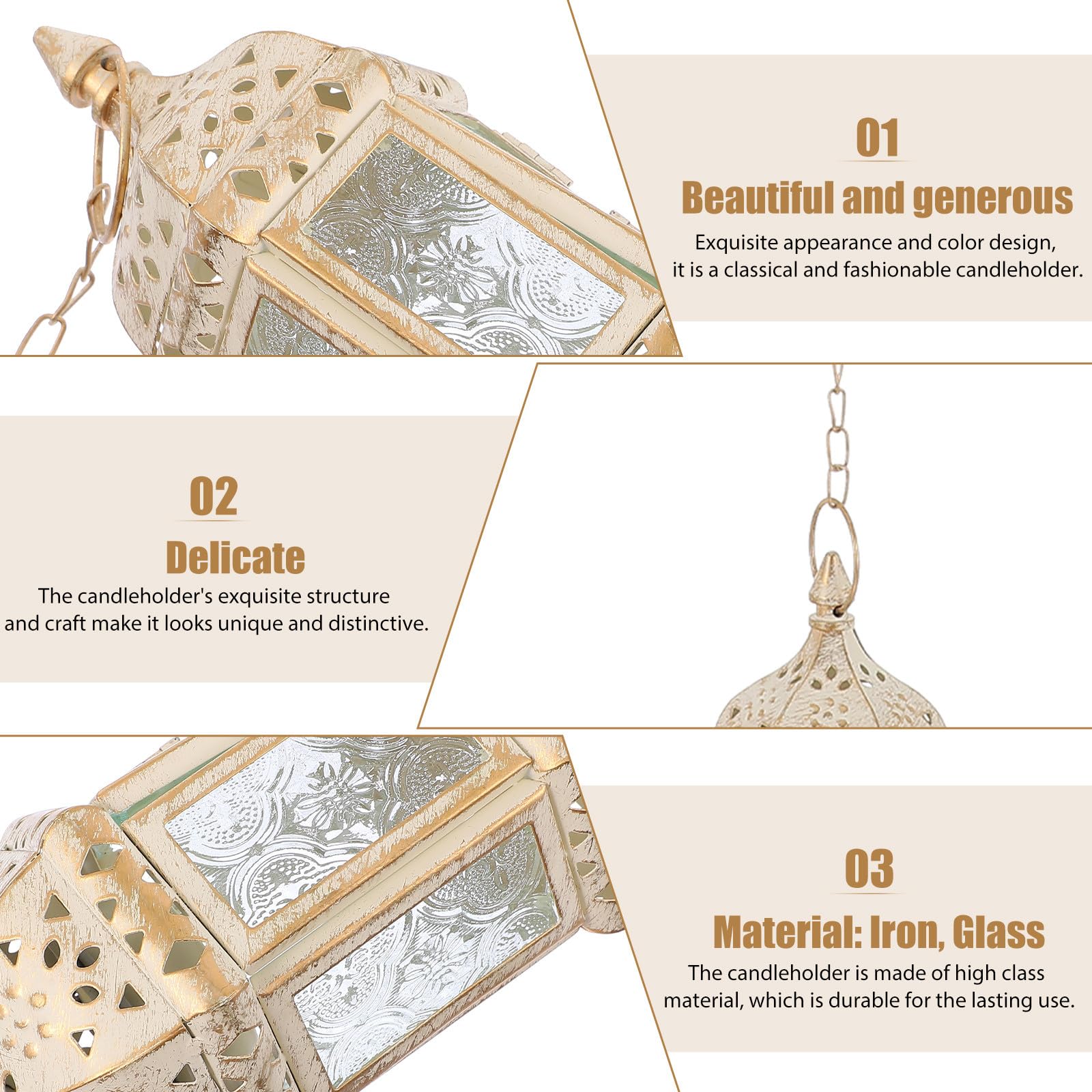 Portavelas Diseño Clásico y Moderno de Hierro y Vidrio Blanco Colgante Estilo Europeo Elegante para Decoración de Balcones y Cenas