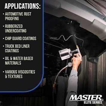 Master Elite Undercoating Spray Gun with Regulator, 25 oz Suction Feed Cup