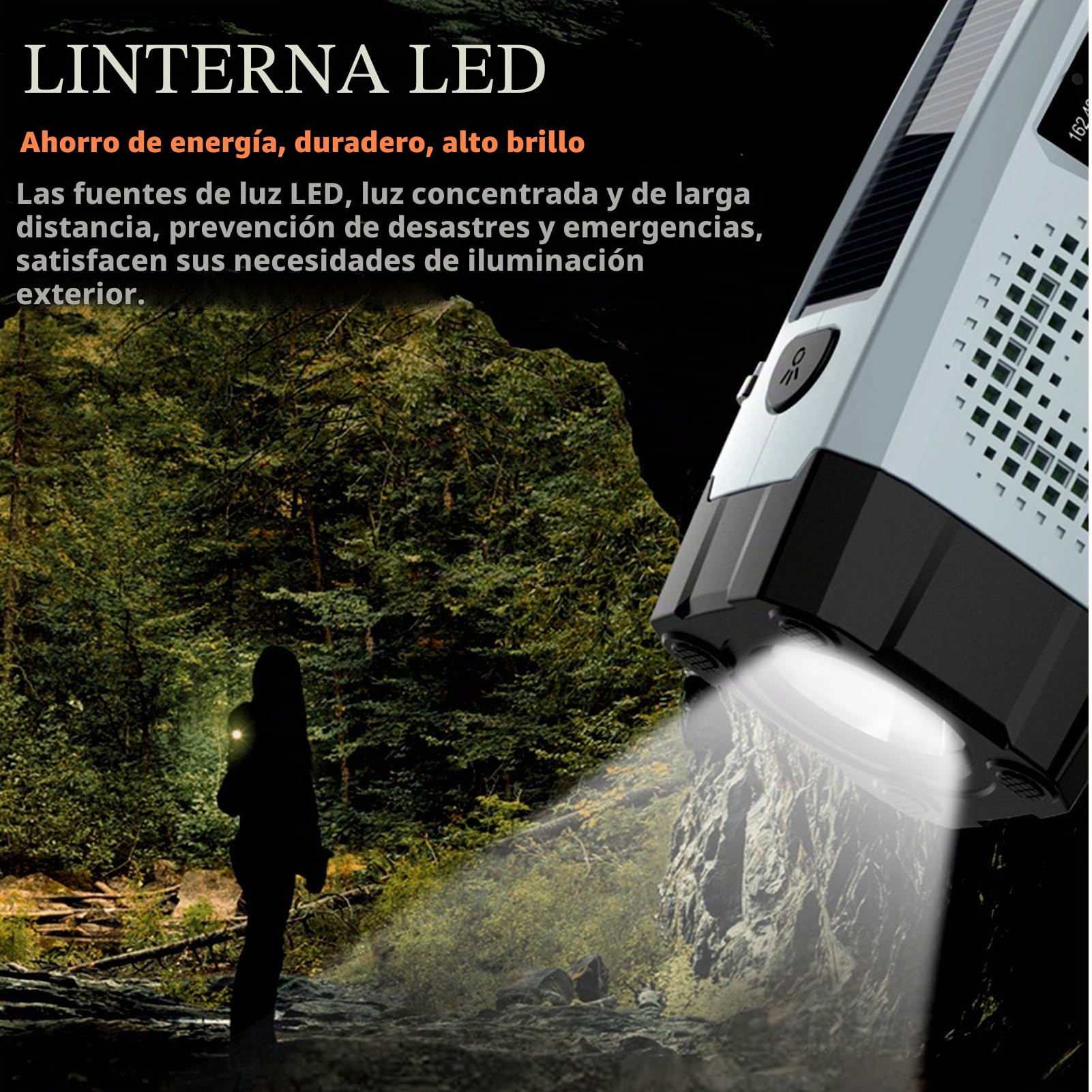 Radio de Emergencia Portátil Radio de Manivela con Linterna LED Alarma SOS Am FM 2000mAh Power Bank USB para Acampada Invernal Emergencias Invernales Regalos Unisex