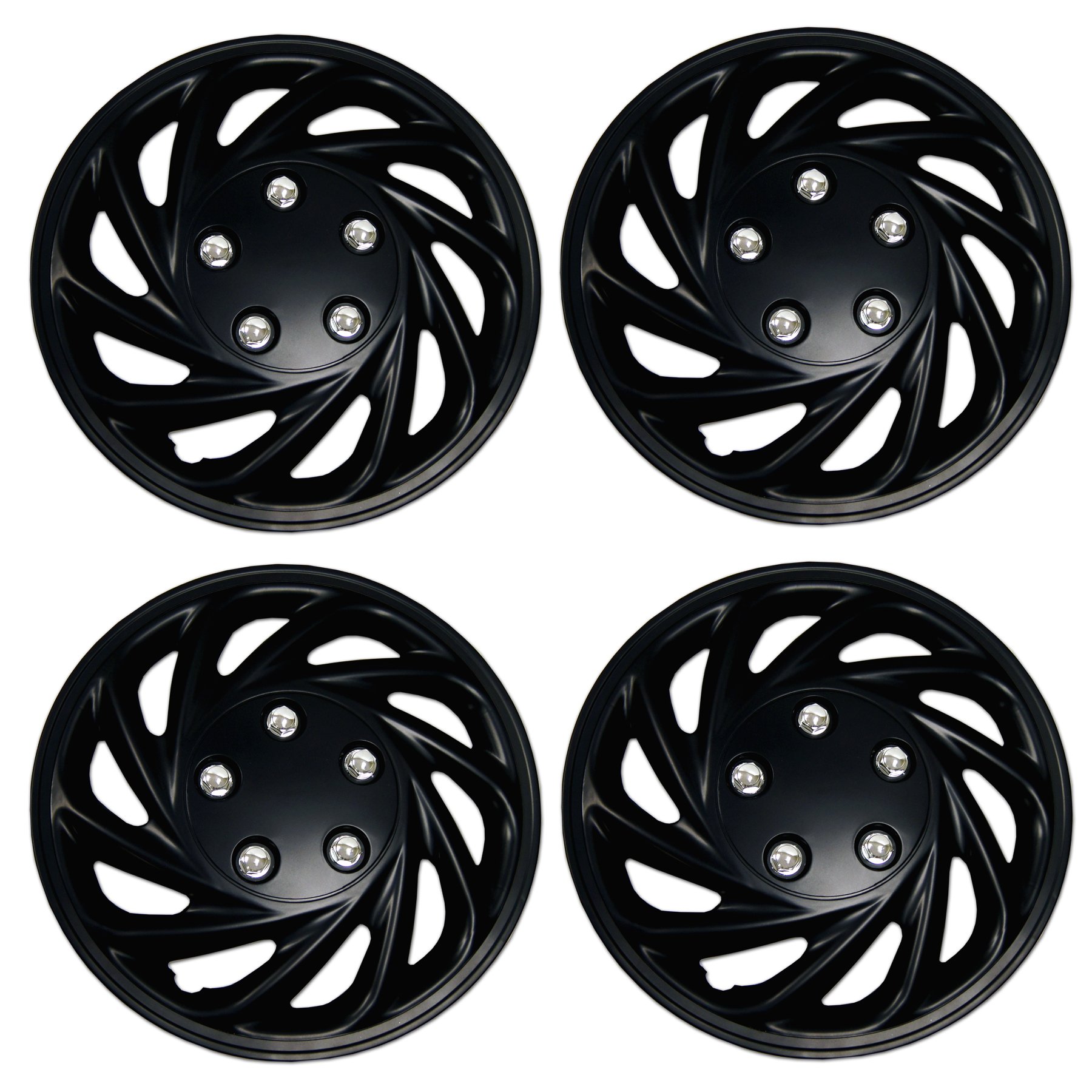 Tuningpros WC3-15-3533-B - Pack of 4 Hubcaps - 15-Inches | Black | Style 533 Style Snap-On (Pop-On) Type Matte Black Wheel Covers Hub-caps — view 37