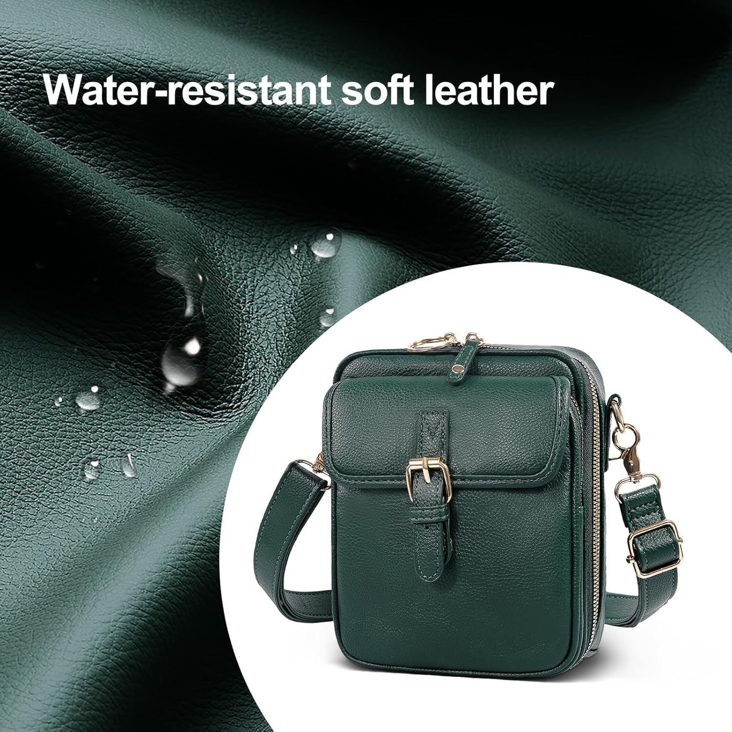 Vintage Messenger Bag,Womens Large Capacity Crossbody Leather Bags,Mini Shoulder Sling Pouch with Card Slots(6.1x3x8 inch)