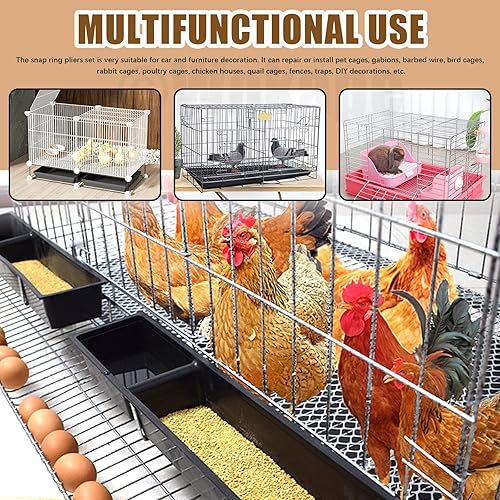 Miniatura 7 de 3000 Uds. tipo M clavos de acero galvanizado M Clips, abrazadera de jaula Alicates de anillo de cerdo grapas para instalación de tapicería fijación