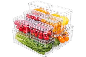 Moretoes 8 Pack Mini Refrigerator Organizer Bins with Lids