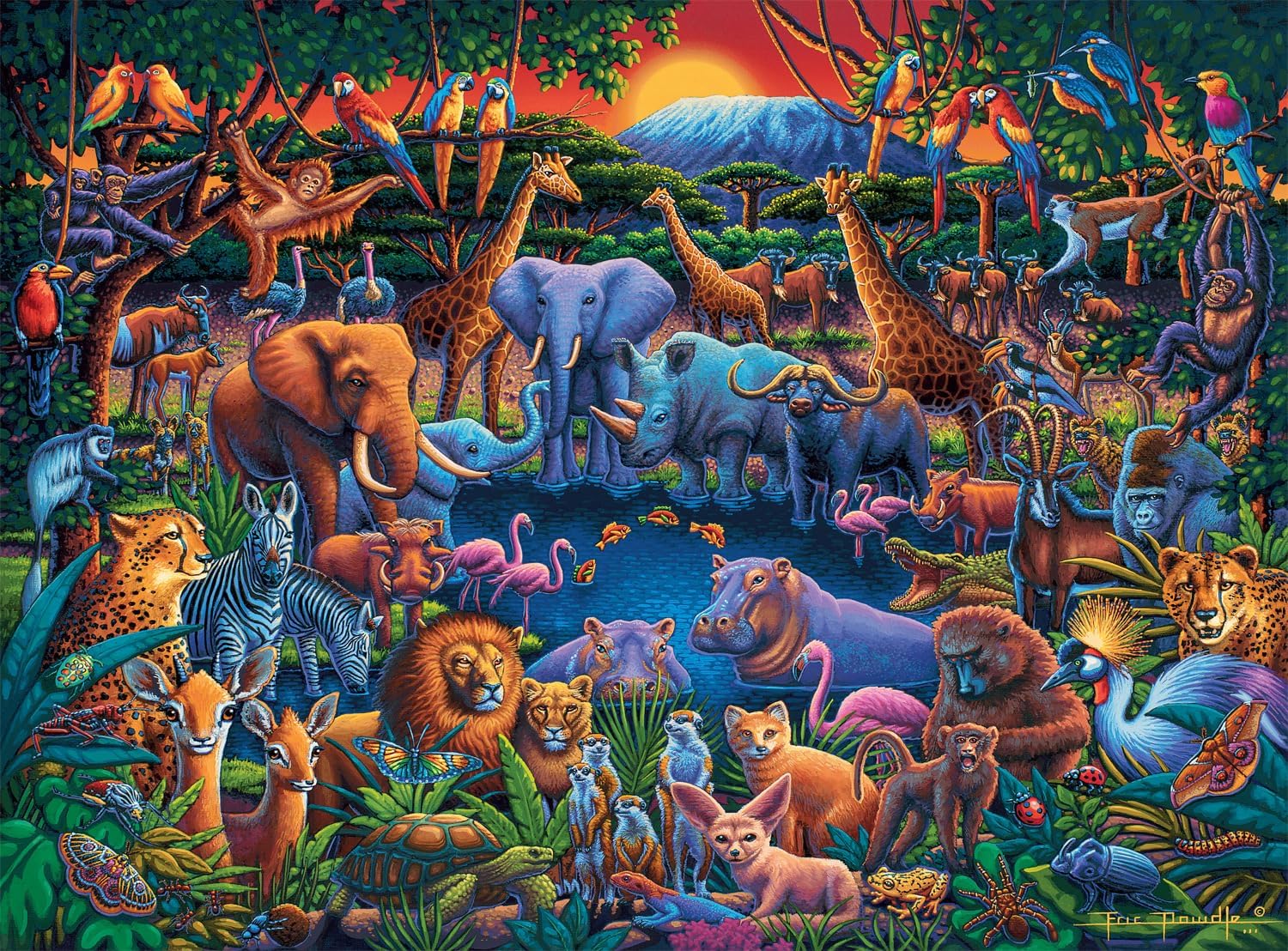 Buffalo Games - Eric Dowdle - Wild Africa - 1000 Piece Jigsaw Puzzle for Adults -Challenging Puzzle Perfect for Game Nights - Finished Size is 26.75 x 19.75
