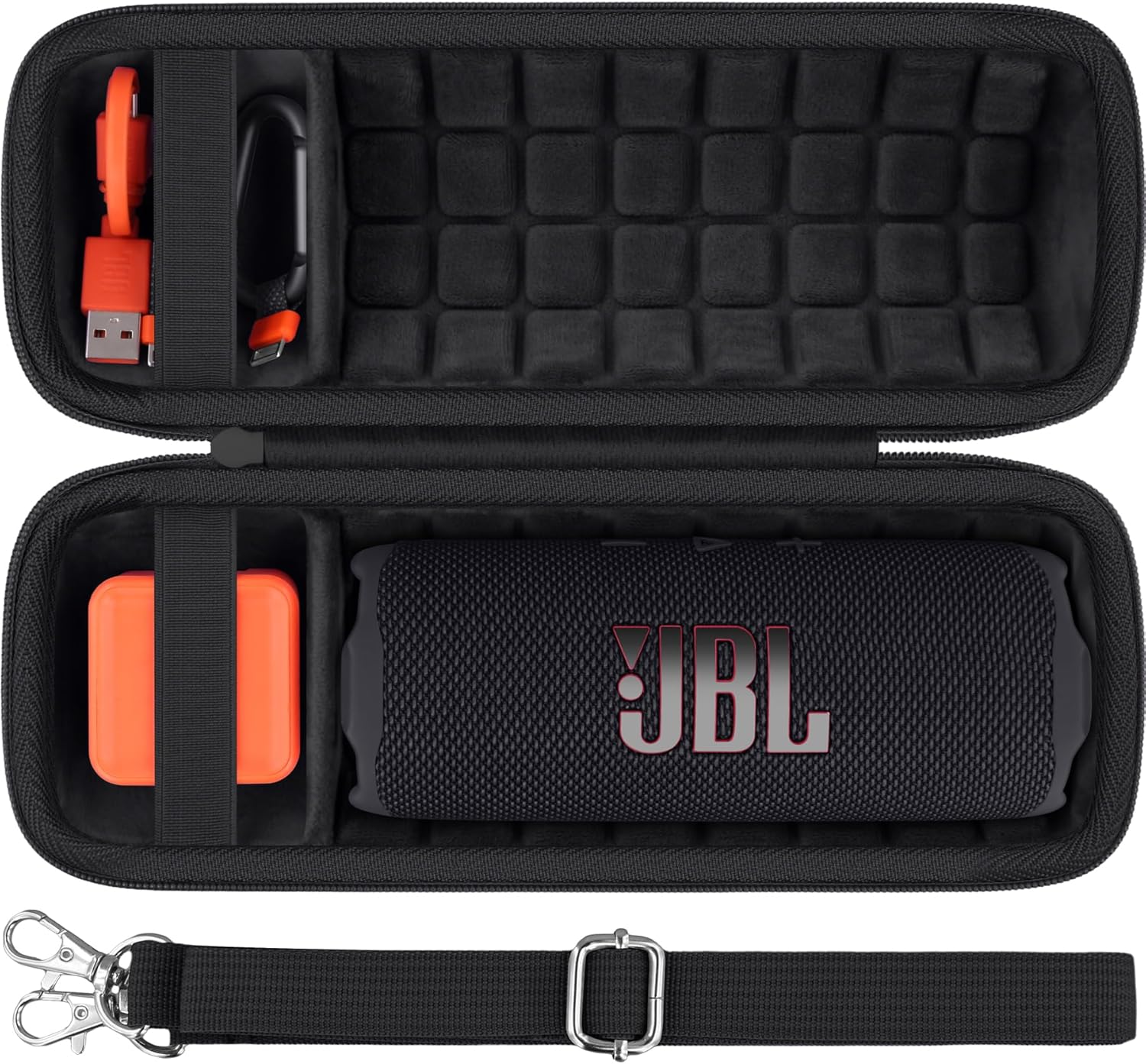 Hard Portable Case Compatible With JBL Flip 7 Portable Wireless Bluetooth Waterproof Speaker(Black Case)