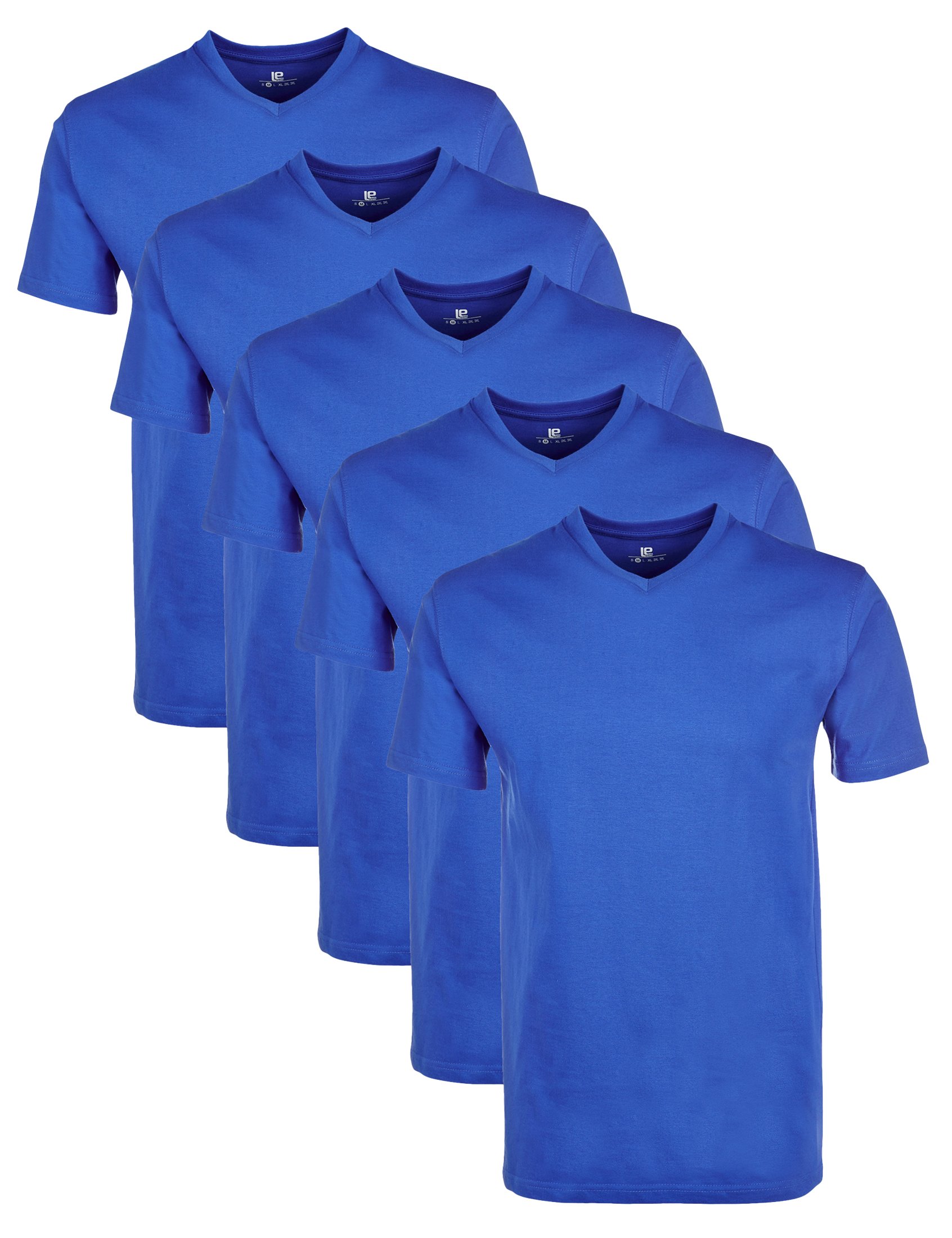 Lower East Herren T-Shirt mit V-Ausschnitt aus 100% Baumwolle im Multipack