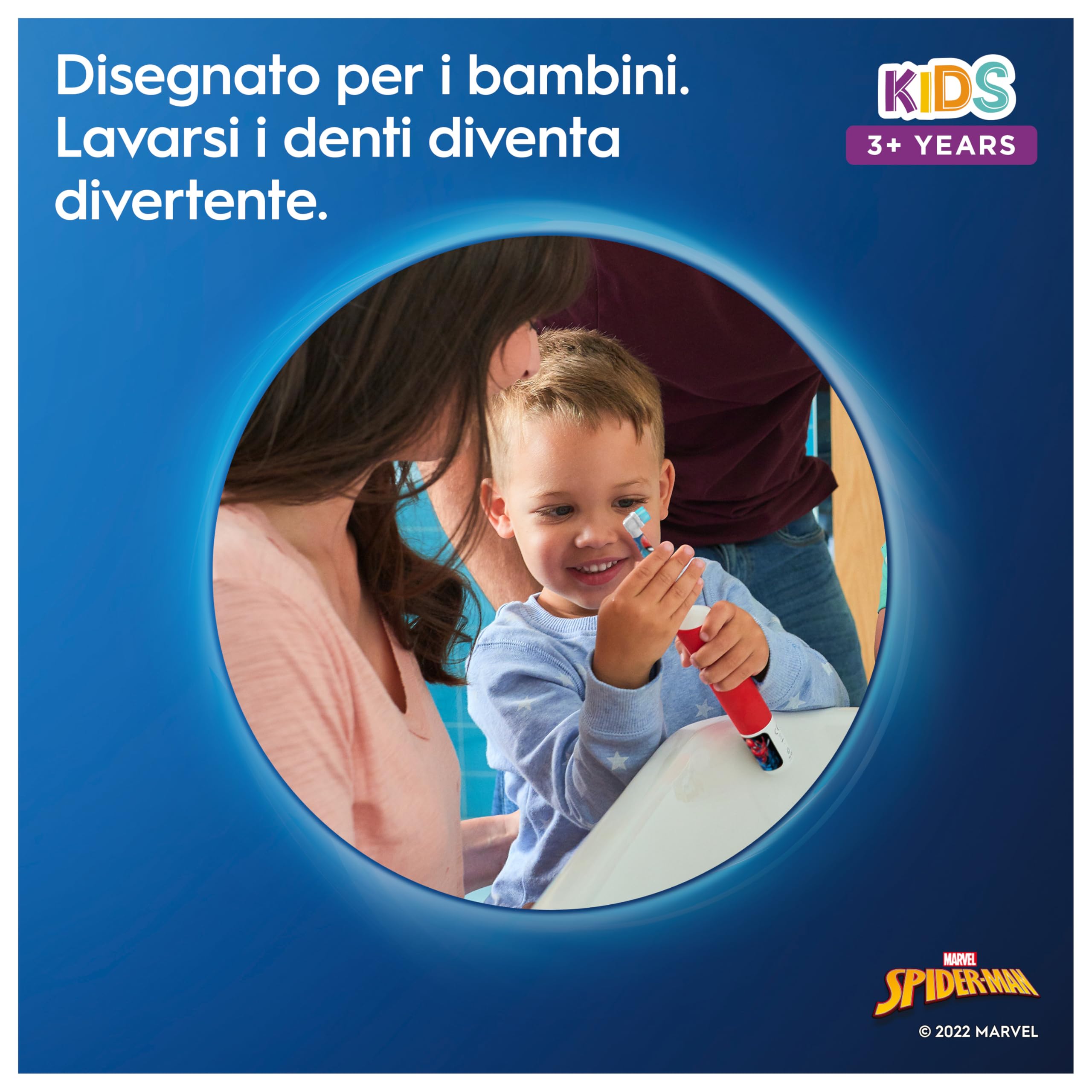 Oral-B Testine di Ricambio Kids 3+, Bianche, 8 Ricambi - 8 Testine di Ricambio per Spazzolino Elettrico Pro Kids 3+, Marvel Spiderman, con Setole Morbide, per i Bambini dai 3 Anni in Su