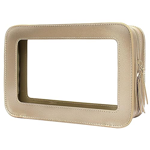 LETGO Bolsas de maquillaje transparentes, bolsa de aseo aprobada por la TSA con cremallera, organizador de maquillaje transparente para artículos