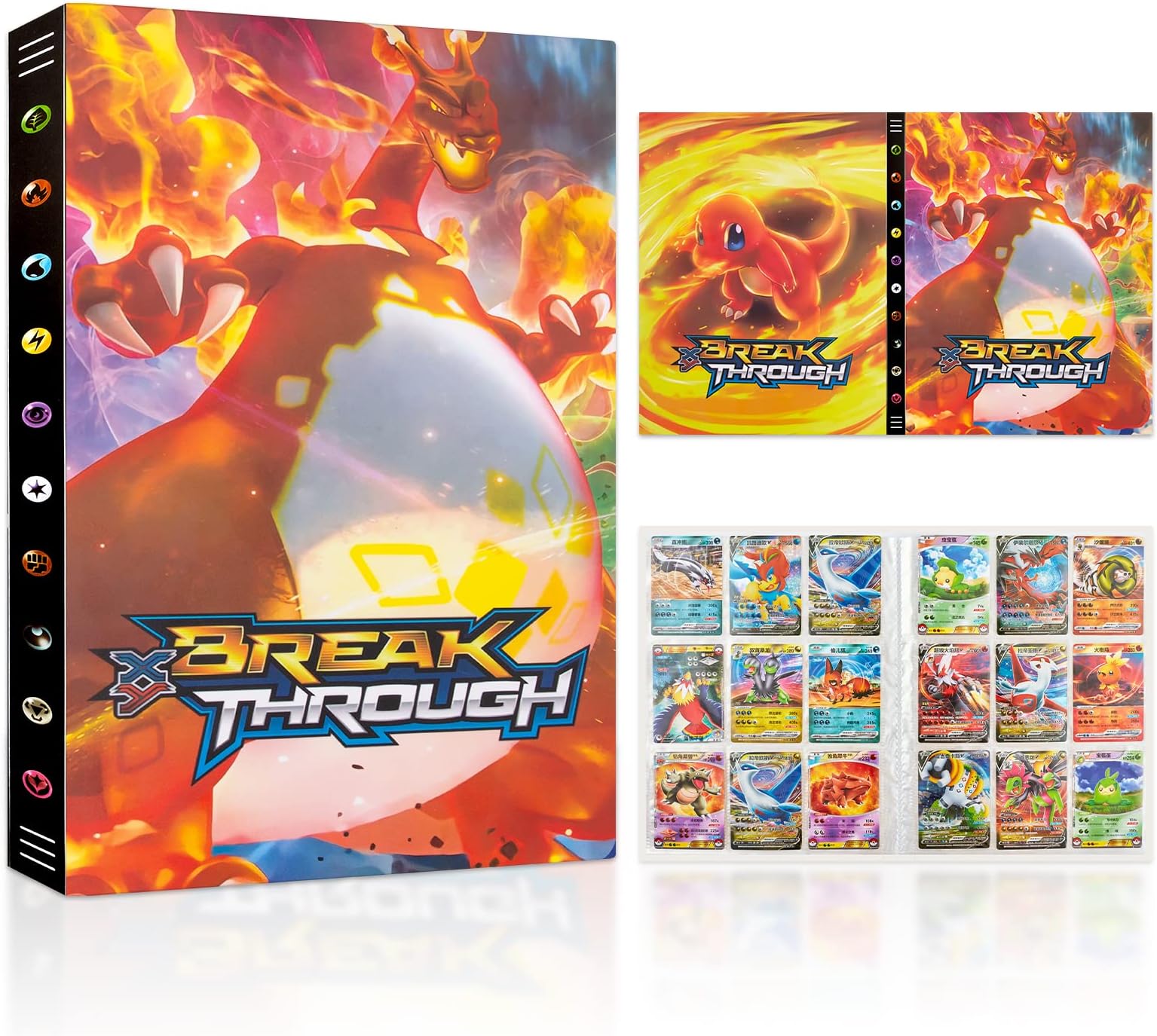 Cards Holder Album for Pokemone,Trading Card Binder Compatible with 24 Pages 432 Cards,Cards Holder Binder Book,Card Folder Album,Kid Collectible Cards Albums for Gx Ex Trainer Card for Boy Gift