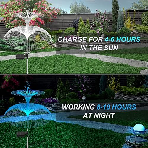 Miniatura 3 de Luces solares de jardín, decoración de jardín, lámpara al aire libre, medusa, estrella, luces de larga duración para césped, patio, camino, pasarela