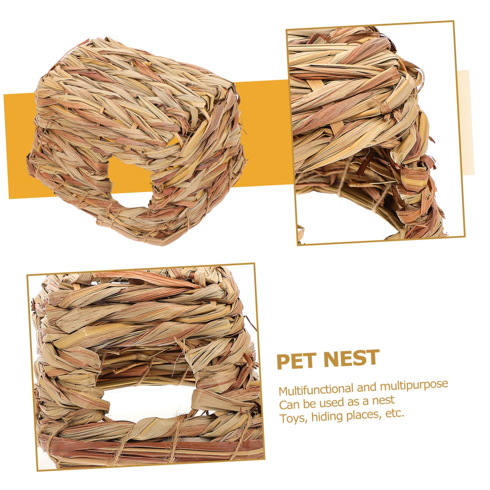 VANZACK 2pezzi Hamster Woven Hideout Rifugio Naturale Per Criceti e Piccoli Animali Domestici Gioco e Nido Compatto Per Esplorare e Nascondersi