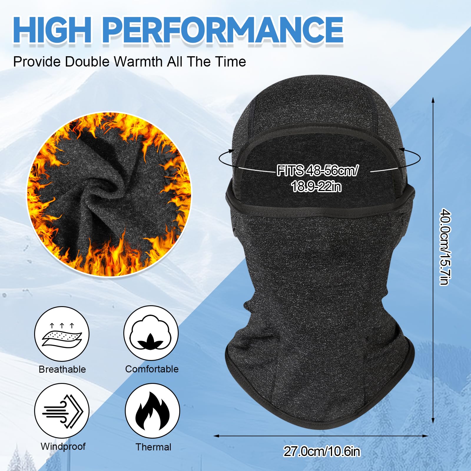 Pasamontañas Térmico Niños 2-8 Años, Invierno Multifunción Prueba de Viento Forro Polar Cálido Máscara de Esquí de Ciclismo Sombreros Gorro con Calentador de Cuello, Mascarilla para Niños Niñas