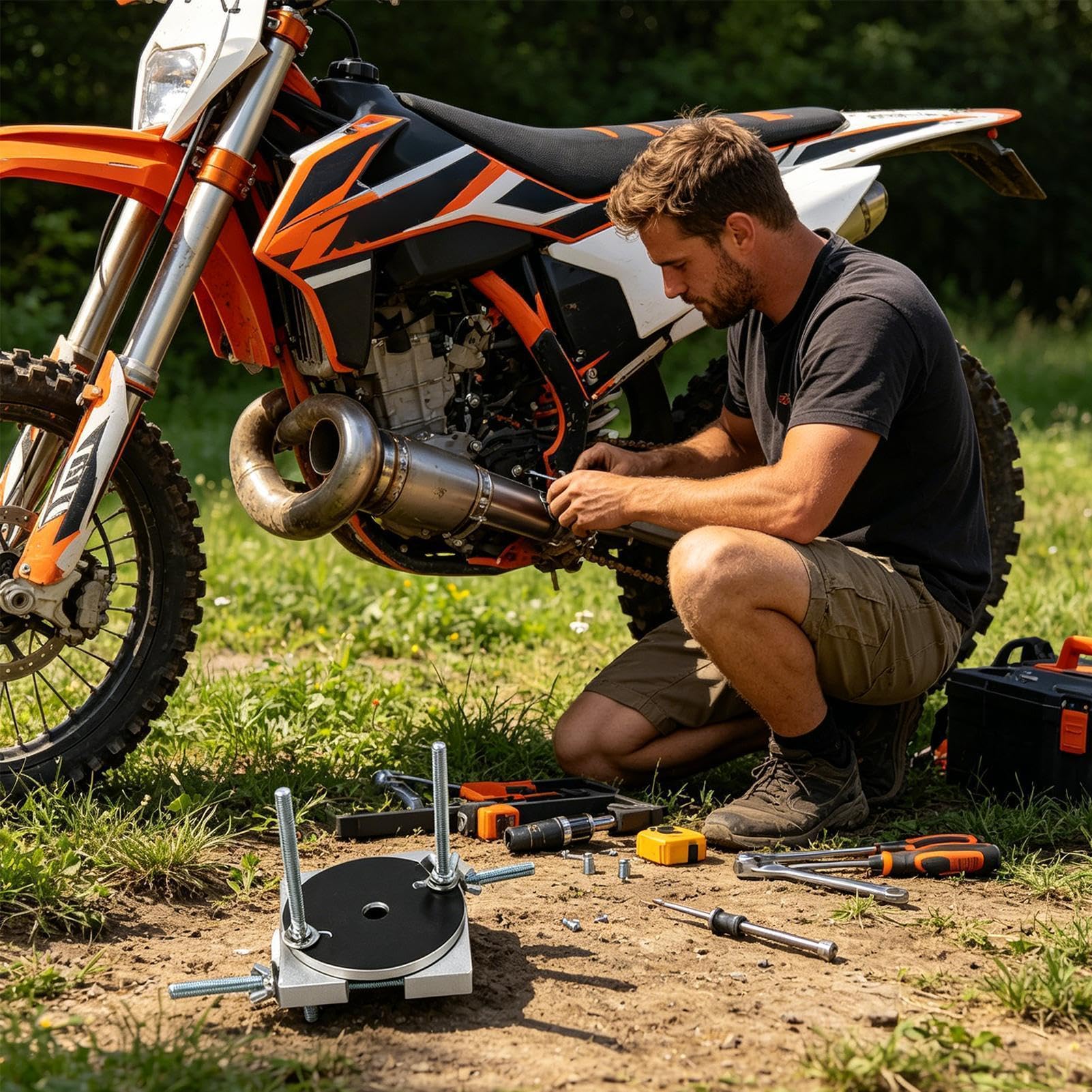 Générique Narzędzie do usuwania zębów motocyklowych - przenośny zestaw do naprawy rur aluminiowych, 1 zestaw wyczerpujące narzędzie do renowacji rur dla mężczyzn Warsztaty domowe Outdoor Riding Road