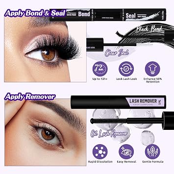 B&Q Fluffy Lash Clusters Kit 7D+90D Dramatic Eyelash Clusters Kit 10-18MM 0.05MM Wispy Lash Thick Volume DIY Individual Lashes 3D Mega Eye Lashes Suitable for Beginners at Home(KIT-70D+90D)