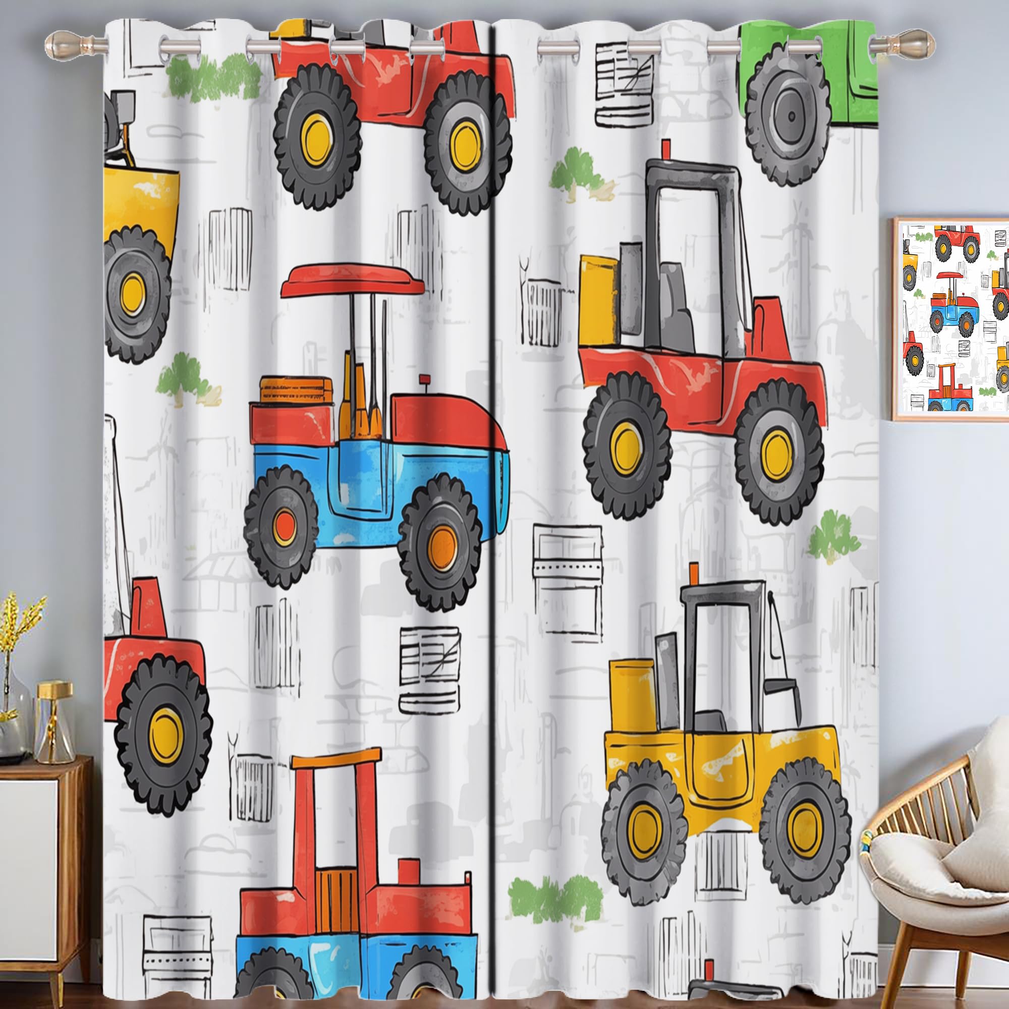 Rideaux occultants et phoniques 3D tracteur pour isoler la chambre