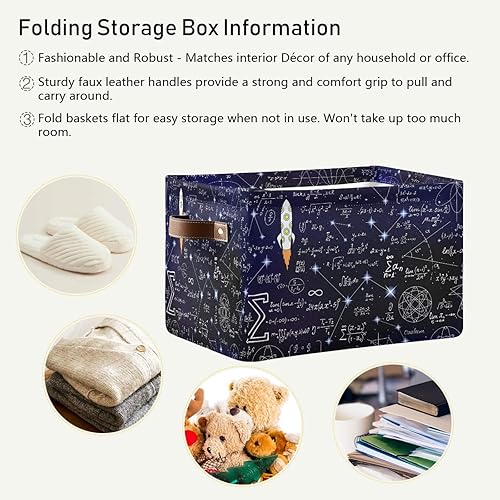 Miniatura 54 de AUUXVA Cesta de almacenamiento de estrellas de mar tropical, playa, conchas marinas, caja de almacenamiento de lona duradera plegable para juguetes