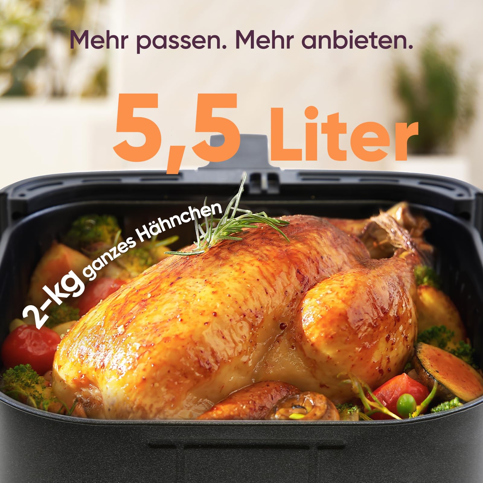 COSORI Heißluftfritteuse, Airfryer Testsieger 2024, 11-in-1 Air Fryer XXL 5,5L, Heissluftfritteuse mit Shake-Reminder, 97,3 Prozent ölsparend, 67,5 Prozent energiesparend, spülmaschinenfest Körbe, Rot