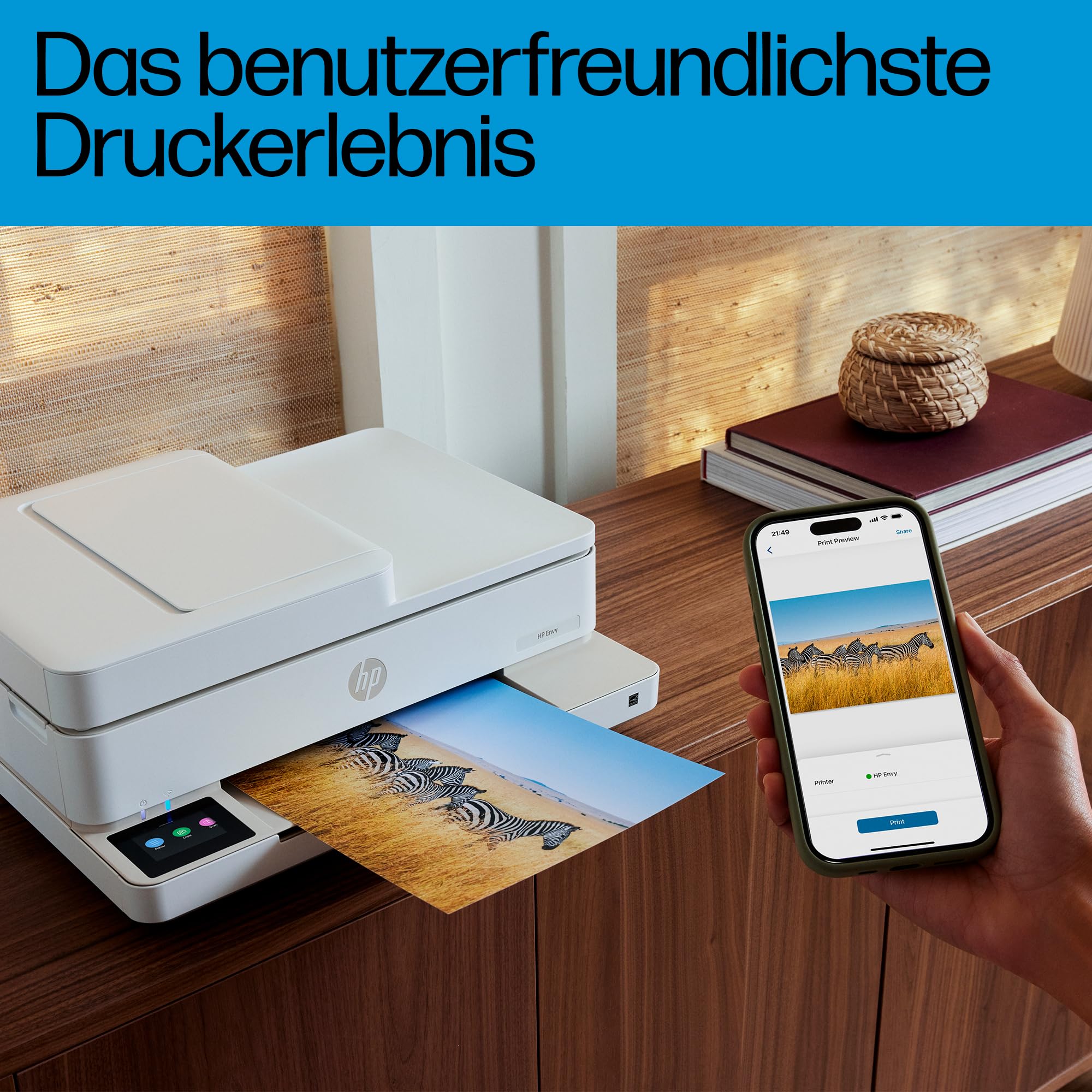 HP Envy 6520e, Multifunktionsdrucker, 6 Monate gratis drucken Instant Ink inklusive, Drucken, Kopieren, Scannen, Mobiler Faxversand, Wi-Fi, Automatischer Vorlageneinzug, Touchscreen