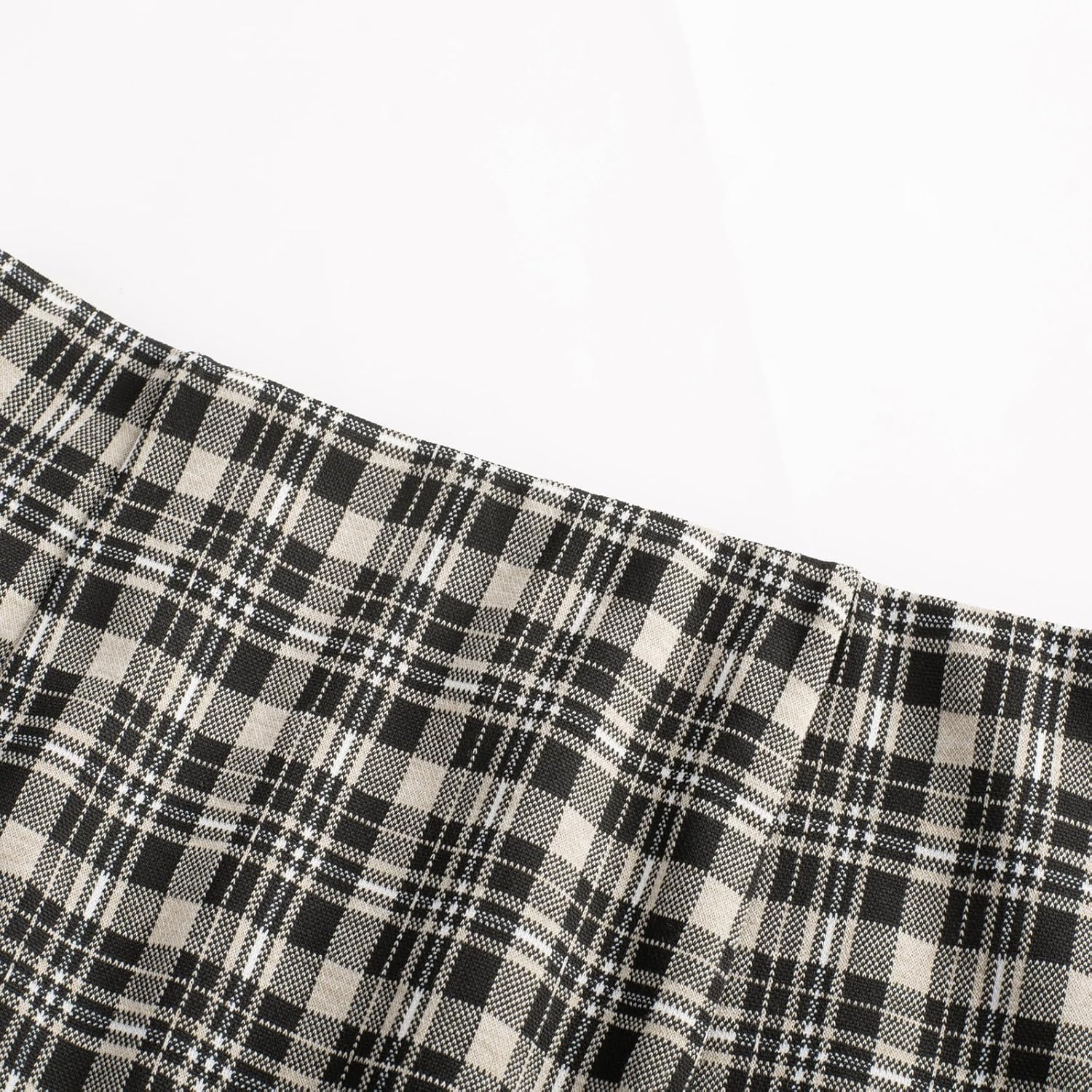 Kate Kasin Womens Knee Length Elastic Waist Stretchy Bodycon Plaid Business Pencil Skirt - Image 2