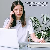 Vista 2 de TOWON Desktop Glass Whiteboard with Basic Calculator, 12 Digit LCD Display, Desk Organizers with Accessories for Office, Home, School Supplies