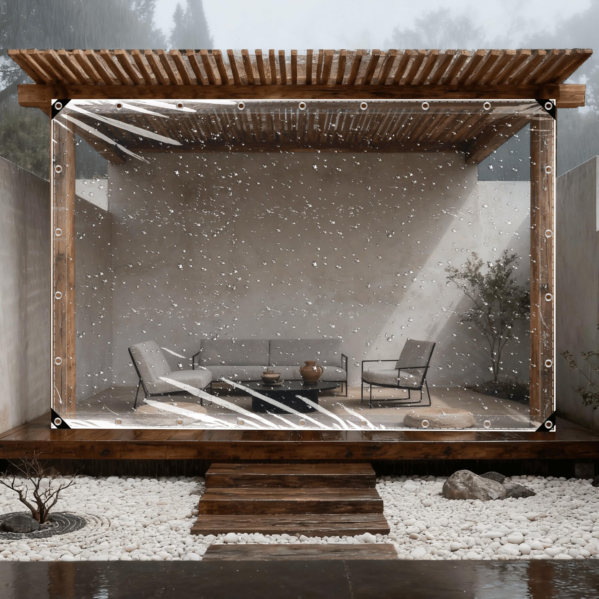 Lona transparente de PVC 130 x 160 cm con aislamiento de plantas exterior
