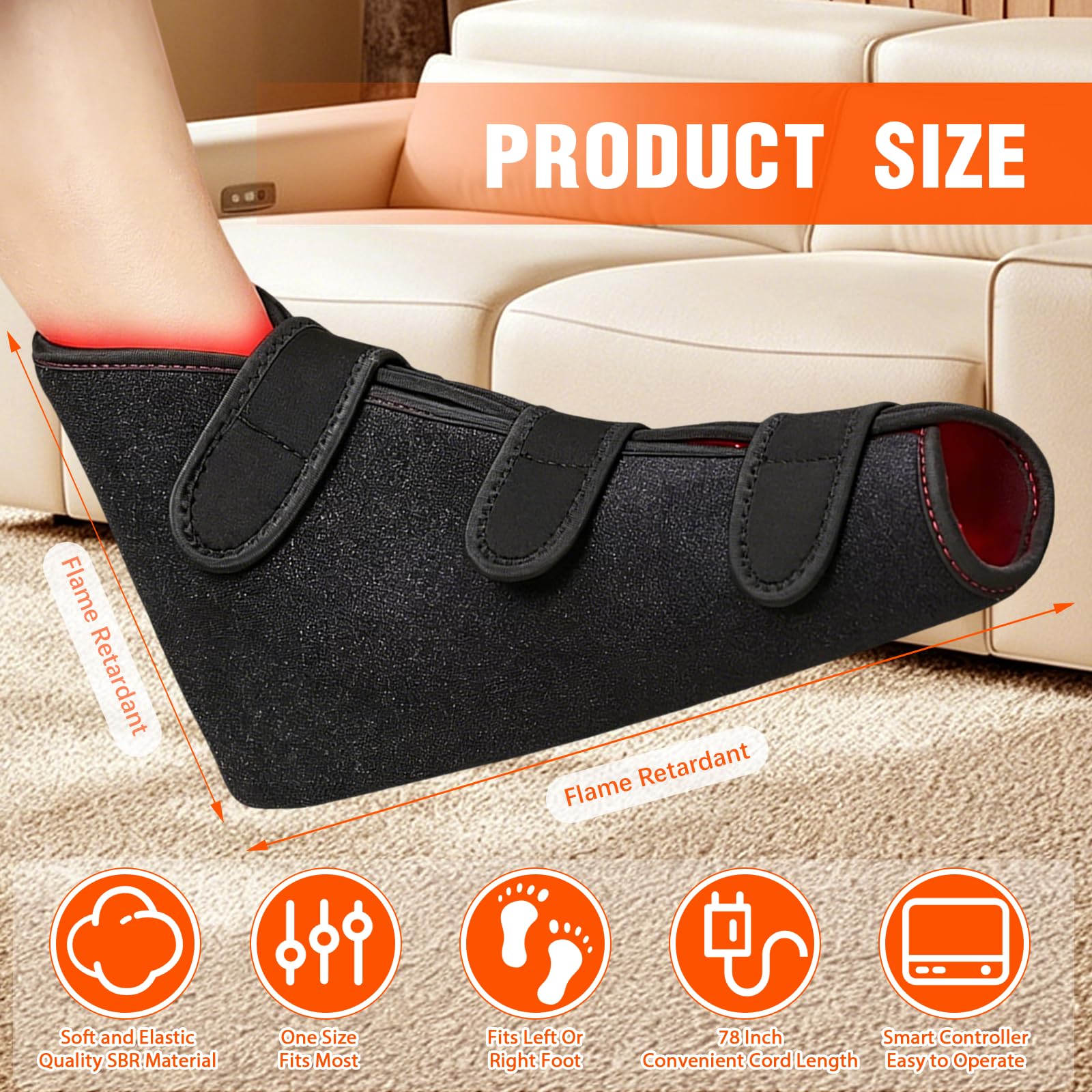 BRGD Dispositivo de Terapia de Luz LED, Infrarrojo Cercano LED para Talón con 300 LED de Luz Roja para Aliviar el Dolor Muscular y Articular, 5 Niveles de Potencia