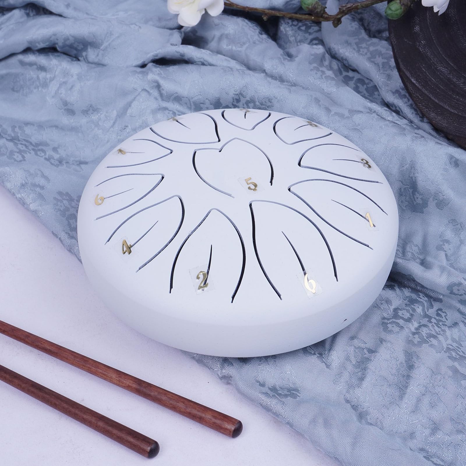 Tambor de lengua de acero 11 notas Handpans Acero carbono Sonido claro y nítido Instrumento de percusiones etéreas Handpans de metal Regalo musical para niños