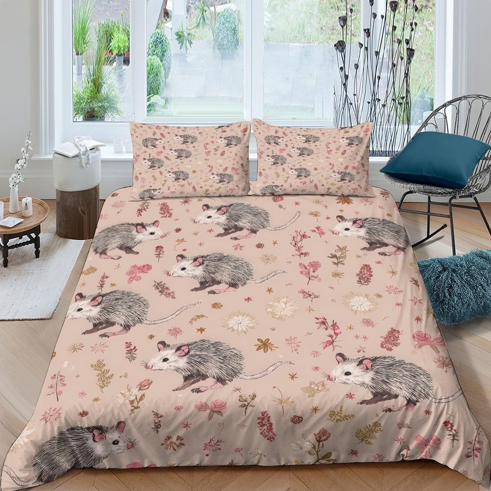 Ctjqhvkz Style-2 3D Printed Hedgehog Forest Fitted Sheet Microfiber Soft Breathable Autumn Leaves Mattress Cover For Bedroom Dorm Mattress Protection Decor Single（135X200cm）