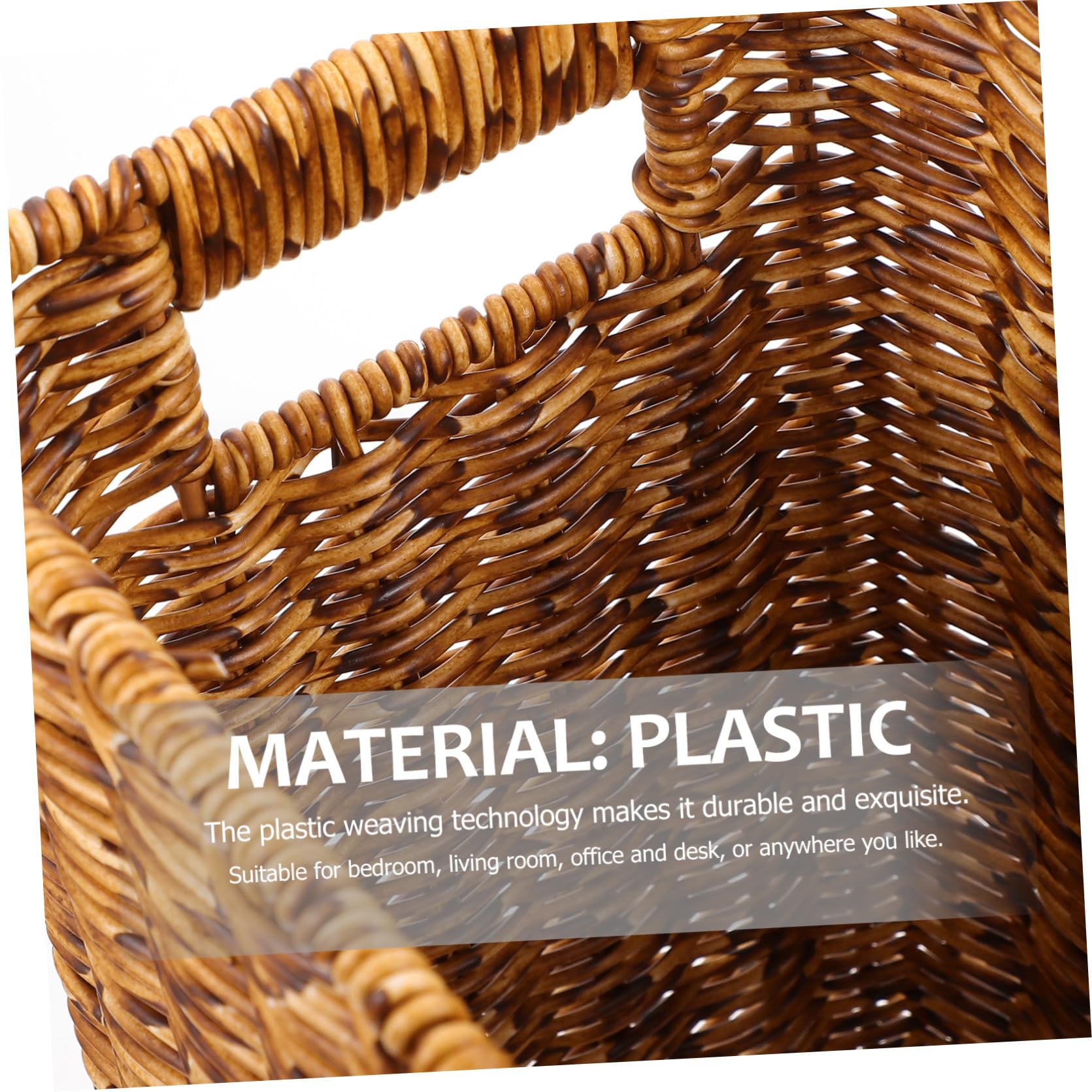 Cesto Portaoggetti Rettangolare Cestino Intrecciato Creativo Multiuso in Plastico Design Delicato e Funzionale per Casa e Hotel per Riviste e Oggetti Vari