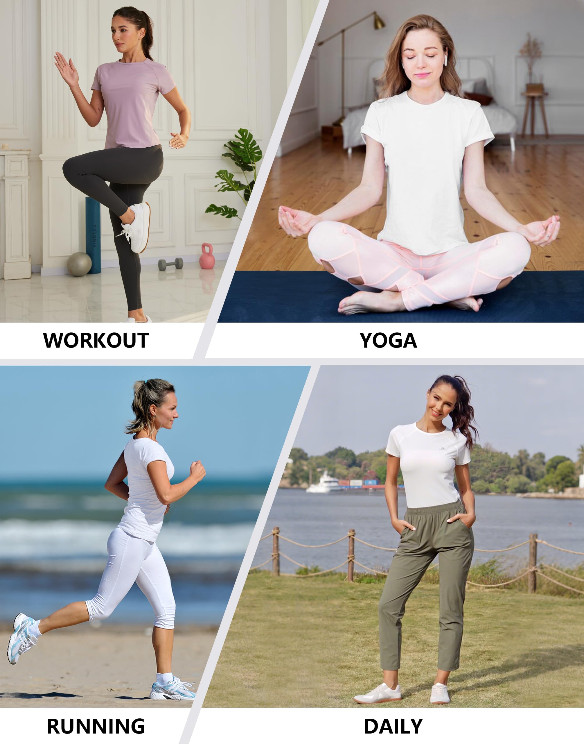Pioneer Camp Top da allenamento da donna a maniche corte camicie atletiche traspiranti ad asciugatura rapida maglia posteriore yoga tees per corsa palestra